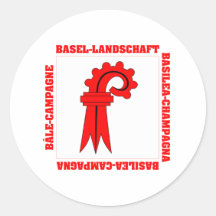 Flagge Basels Landschaft die Schweiz Runder Sticker