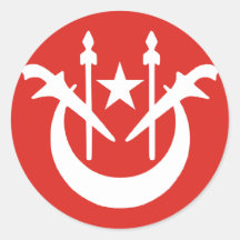 Flagge Kelantans, Malaysia Runder Aufkleber
