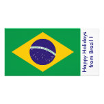 Flagge von Brasilien, frohe Feiertage von Brasilie Foto Grußkarte