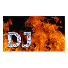 Flaming Fire DJ Music Business Card
