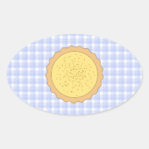 Flan. Tarte jaune, avec le guingan bleu Adhésif