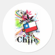 Fleur Chili Adhésif Rond