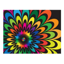 Fleur colorée abstraite carte postale