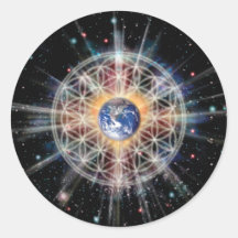 Fleur de la vie sur terre autocollants