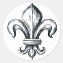 Fleur de Lys Runde Sticker