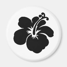 Fleur de noir aloha magnets pour réfrigérateur