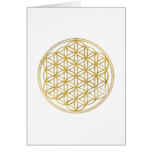 Fleur d'or de la vie |, petite carte de vœux