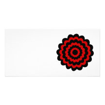 Fleur élégante dans noir et rouge foncé. photocarte customisée