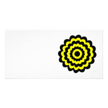 Fleur jaune et noire lumineuse géniale photocarte customisée