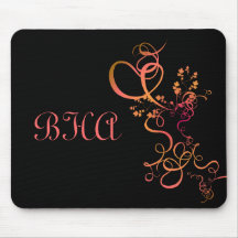 Fleur Mousepad - fertigen Sie mit Ihrem Namen/Init