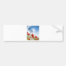 Fleur rouge autocollant pour voiture