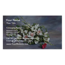 fleurs blanches de bouquet cartes de visite professionnelles