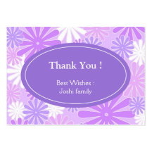 Fleurs blanches violettes carte de visite
