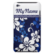 Fleurs bleues personnalisées d'Hawaï Coque iPod Touch
