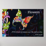 Fleurs - citation indiquant le proverbe affiche