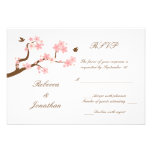 Fleurs de cerisier sur RSVP blanc Invitations
