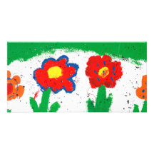 Fleurs heureuses cartes avec photo