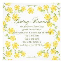 Fleurs jaunes d'or d'aquarelle invitation personnalisable