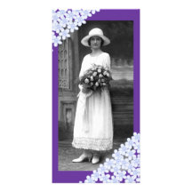 Fleurs pourpres carte avec photo