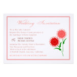 Fleurs rouges cartons d'invitation personnalisés