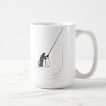 Fliegen-Fischen-Becher (alter Timer) Kaffee Haferl
