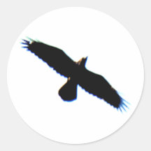 Fliegen-Vogel-Silhouette Runde Sticker