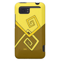 Flippige Retro gelbe Linien auf Brown HTC casemate hüllen