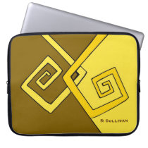 Flippige Retro gelbe Linien auf Laptop 15" Hülse laptop sleeves