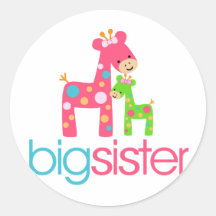 Flippiges Giraffen-große Schwester-T-Shirt Aufkleber