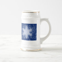 Flocons de neige sur la conception bleue de Noël Tasse