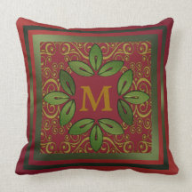 Floral Monogram Throw Pillow