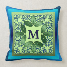 Floral Monogram Throw Pillow