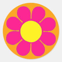 Flower power adhésifs ronds