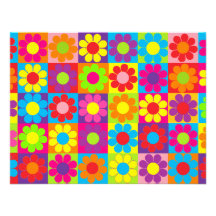 Flower power multicolore multiple cartons d'invitation