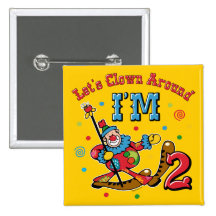 Font le clown autour le 2ème anniversaire badges