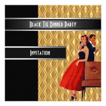 Formale schwarze Krawatten-Abendessen-Party Einlad