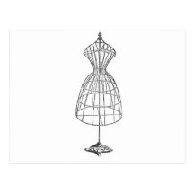 Forme victorienne de robe cartes postales