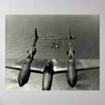Foudres du 2ÈME GUERRE MONDIALE P-38 Affiches