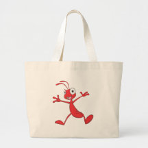 Fourmi rouge heureuse sautant pour la joie sacs
