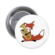 Fox, der den Euphonium spielt Anstecknadel