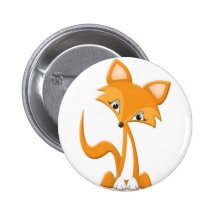 Fox mignon de bande dessinée badge avec épingle