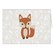 Fox mignon de bébé carte de vœux