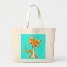 Fox rusé de bande dessinée sac en toile