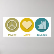 Fraisage d'amour de paix affiches
