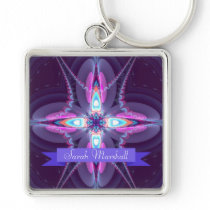Fraktal-Liebe Stern-individueller Name Keychain
