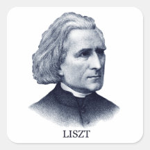 Franz Liszt, blau Stickers