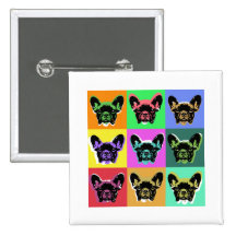 Französische Bulldogge Anstecknadelbutton
