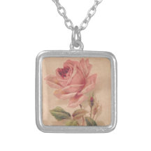 Französische viktorianische rosa Rose Selbst Gestaltete Halskette