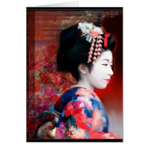 Frauen der Welt: Geisha notecard Grußkarten