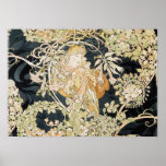 Frauen mit Gänseblümchen-Kunst Nouveau Plakat